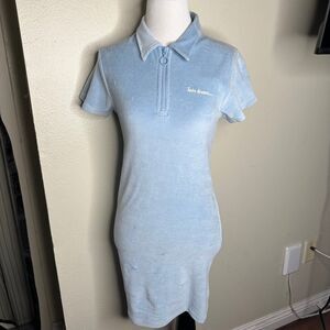 Polo neck mini baby blue Dress XS